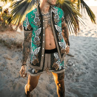 Zweiteiliges Herren Sommer Set mit Patchwork-Print – Malik
