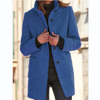 Wool coat with button closure for women - Eva