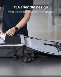 38L TSA-friendly carry-on travel backpack with laptop compartment