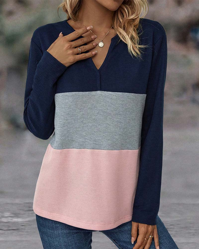 Lässiger Damenpullover mit Farbblock – Noëlle