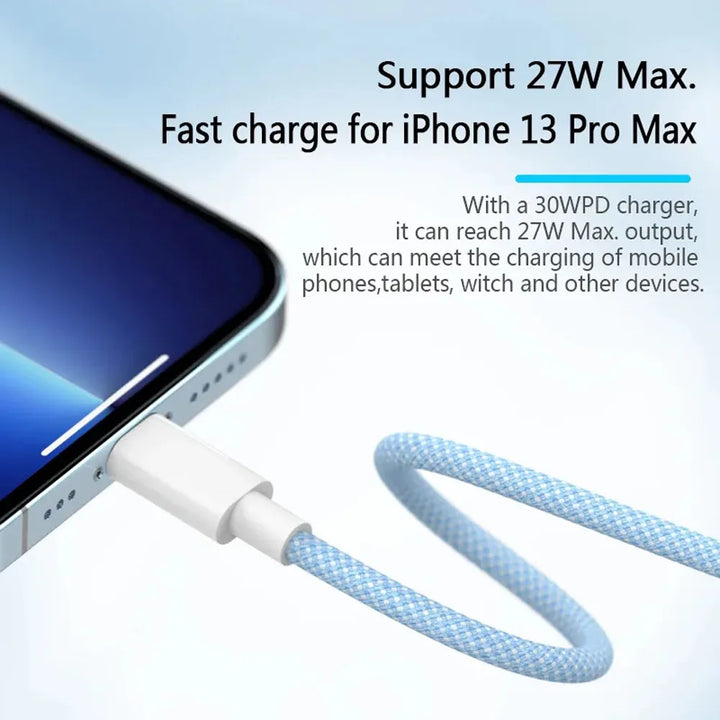 USB-C Lightning Charging Cable – 3A Fast Charge for iPhone & iPad – Buy 1 Get 1 Free-Pink-2m-State of Style