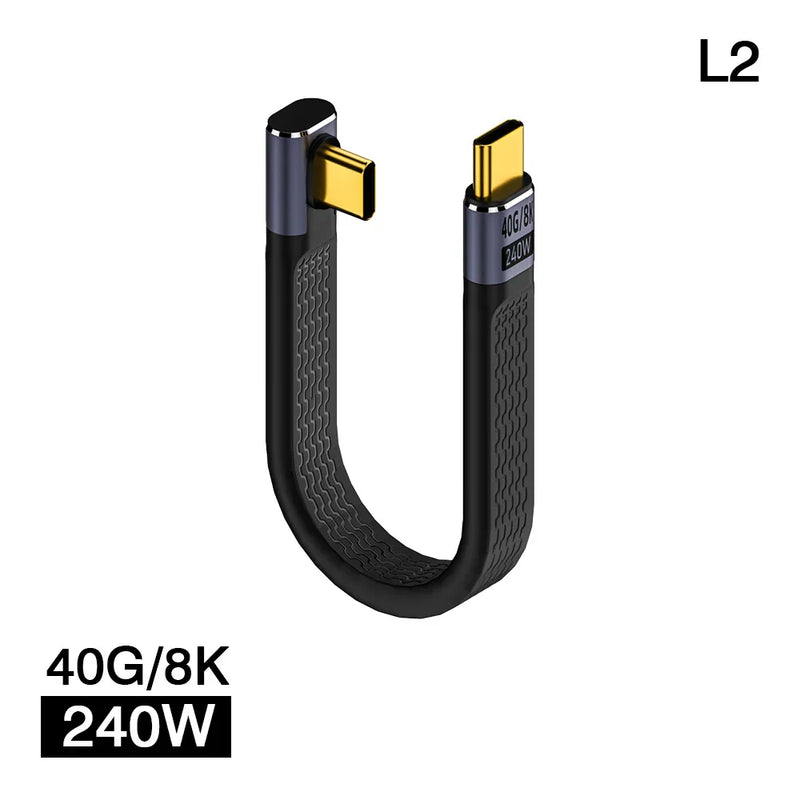 USB4 Elbow Connector Cable – 40Gbps, 240W PD & 8K Video Output (Buy 1, Take 1 FREE)-240W 40Gbps FPC U-State of Style