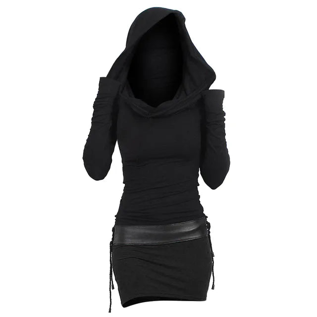 Casual og behagelig hetteklänning med langermet – Selina