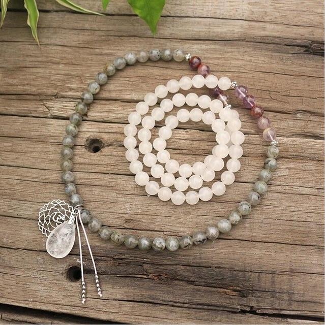 Labradorite, Jade and Amethyst Mala – Seraphine