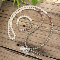 Labradorite, Jade and Amethyst Mala – Seraphine