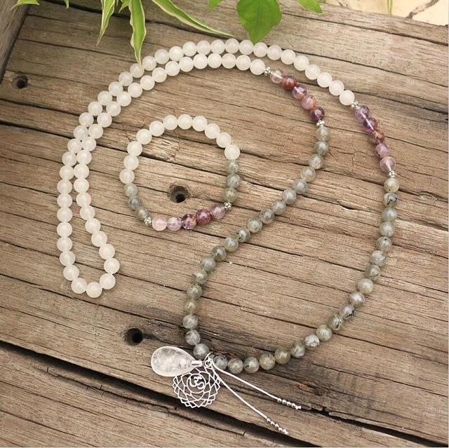 Labradorite, Jade and Amethyst Mala – Seraphine