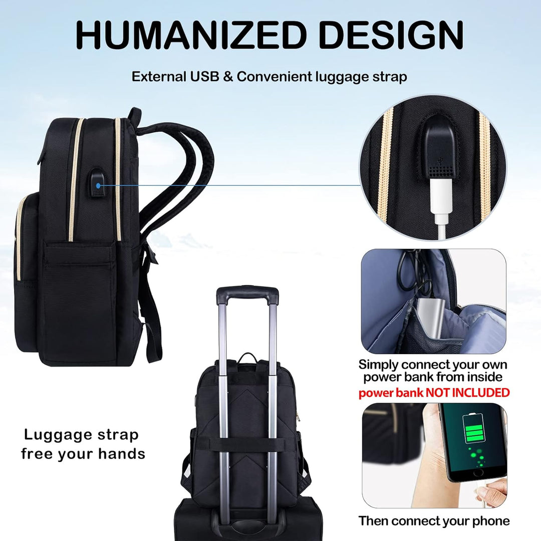 Lightweight Waterproof Laptop Backpack with USB Port – Compatible with 15.6"