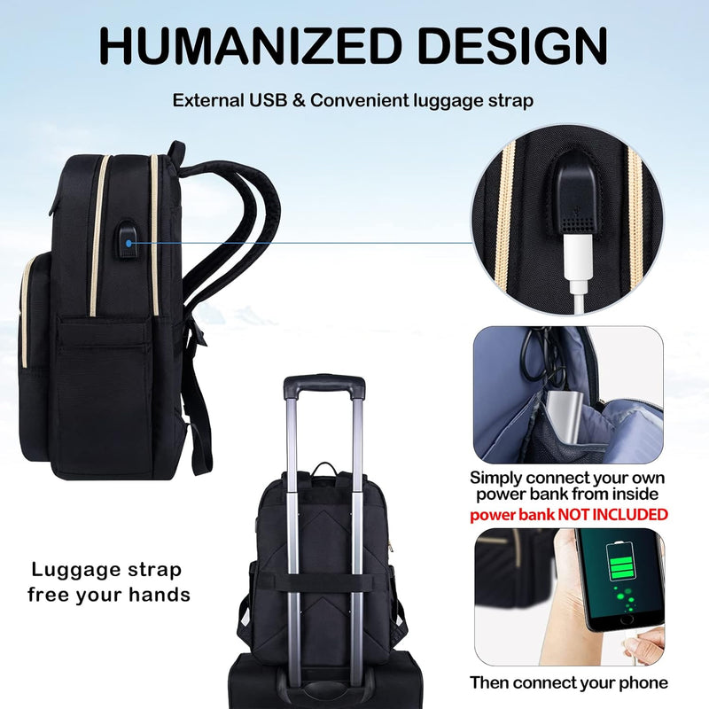 Lightweight Waterproof Laptop Backpack with USB Port – Compatible with 15.6"