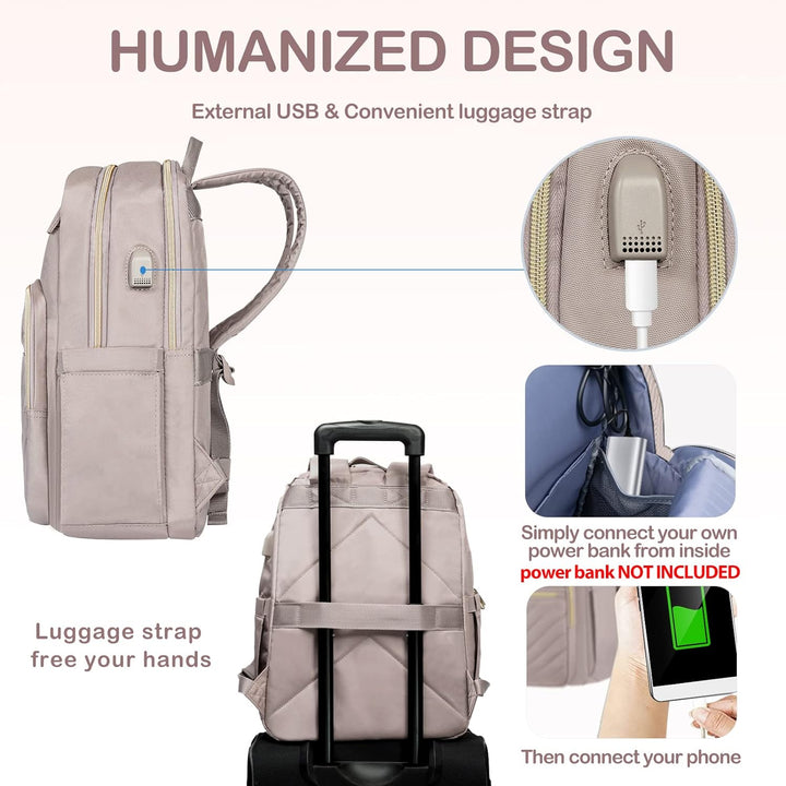 Lightweight Waterproof Laptop Backpack with USB Port – Compatible with 15.6"