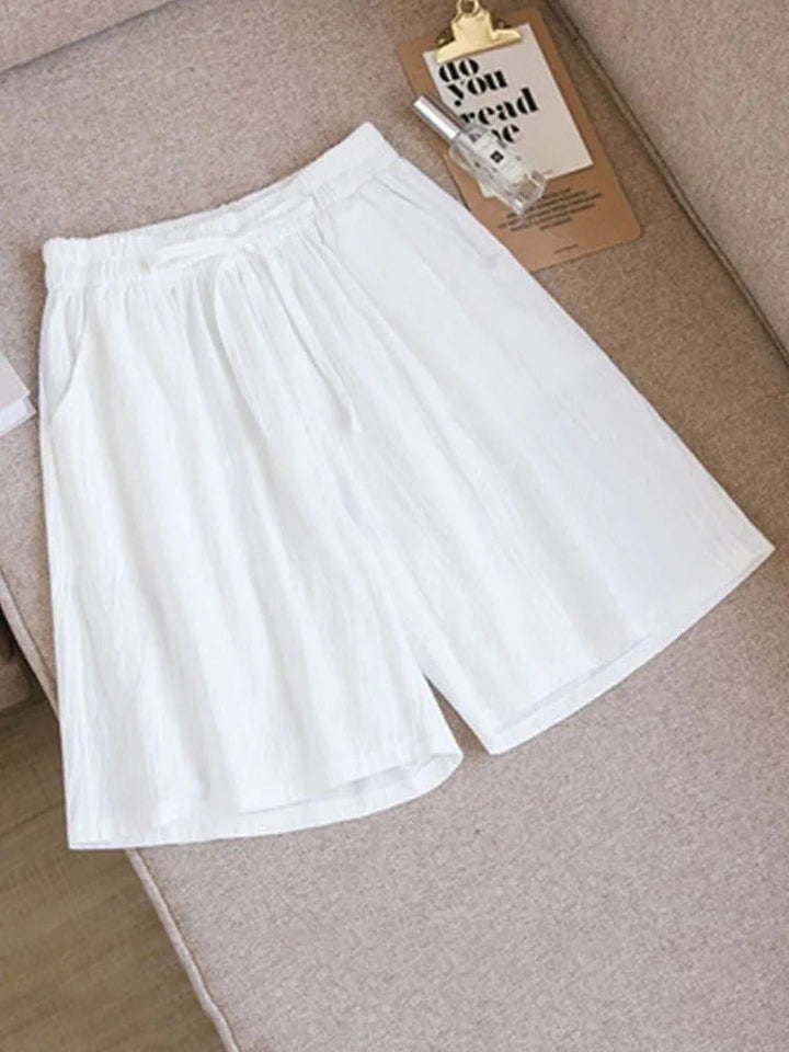Comfortable & Airy Women's Cotton Shorts with Stretch Waist – Melina