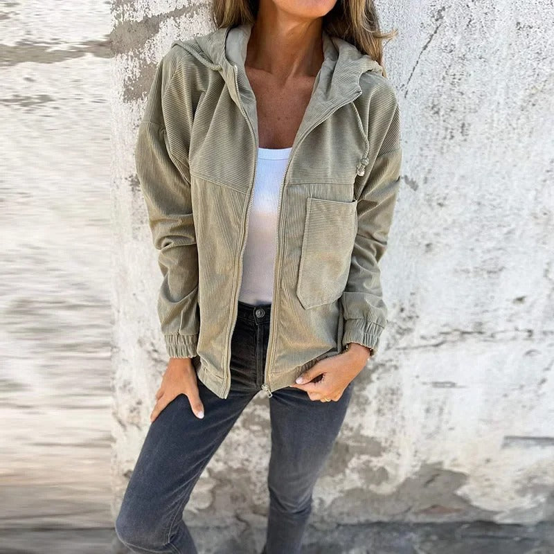 Women's jacket with hood and zipper – Noëlle