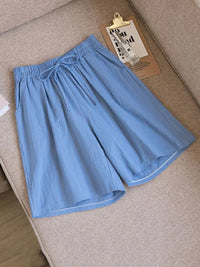 Comfortable & Airy Women's Cotton Shorts with Stretch Waist – Melina