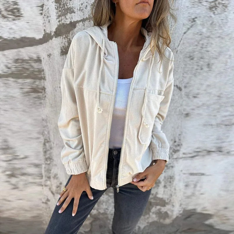 Women's jacket with hood and zipper – Noëlle
