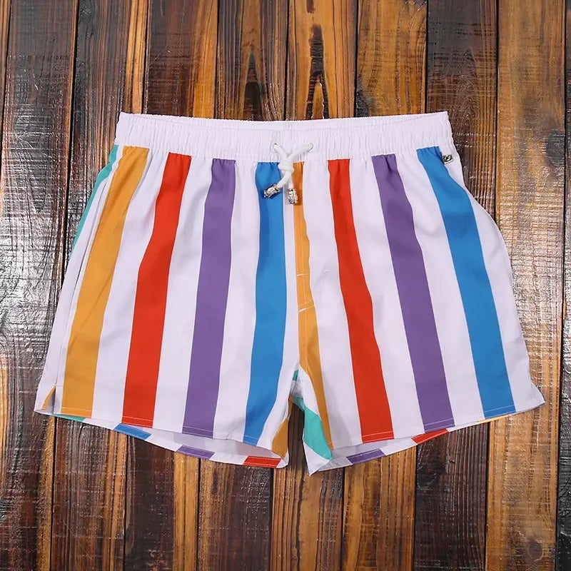 Gestreifte Herren-Shorts mit elastischem Bund – Matteo