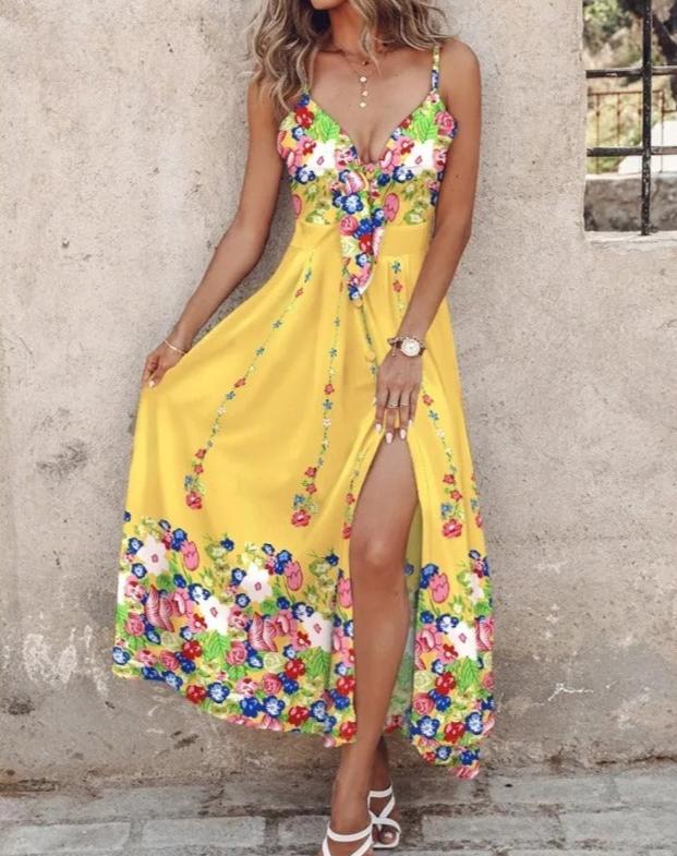 Casual Maxi Dress with Button Detail – Elvire