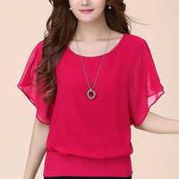 Blusa de gasa para mujer con mangas con volantes – Ariana