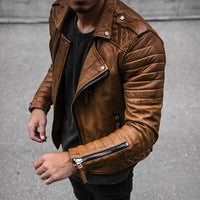 Men's Leather Biker Jacket – Cael