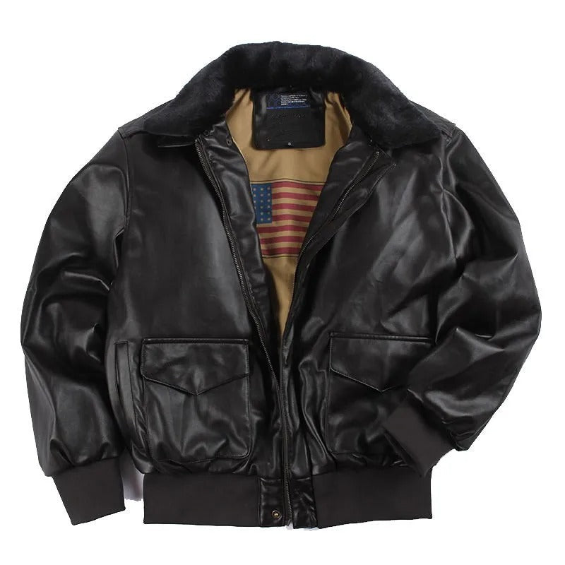 Vintage Leder-Motorradjacke für den Winter – Maxim