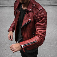 Men's Leather Biker Jacket – Cael