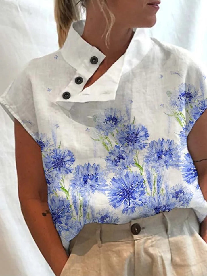 Kortærmet bluse med legende print – Felicia