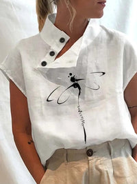 Kortærmet bluse med legende print – Felicia