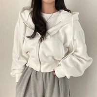 Damevest kort skåret med hætte og oversized pasform – Rinette