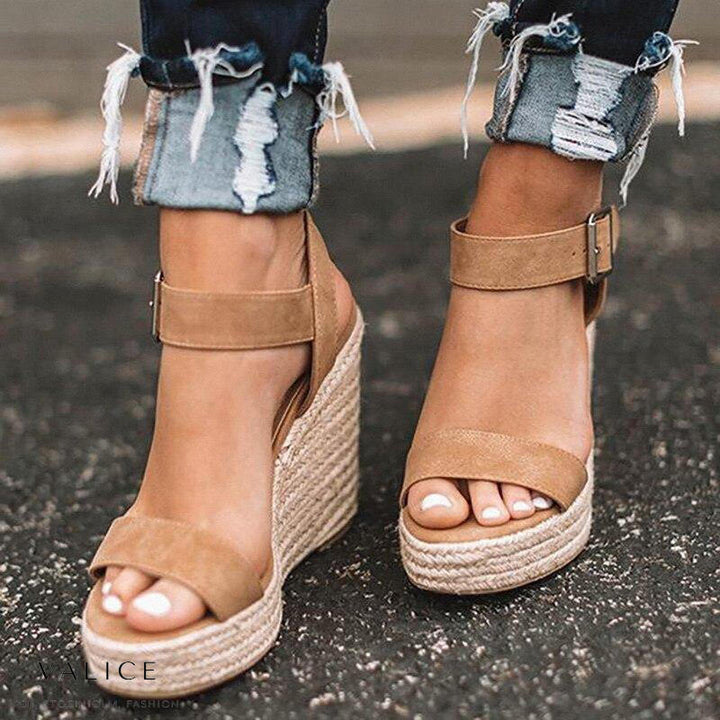 Orthopedic wedge heels with buckle - Mila