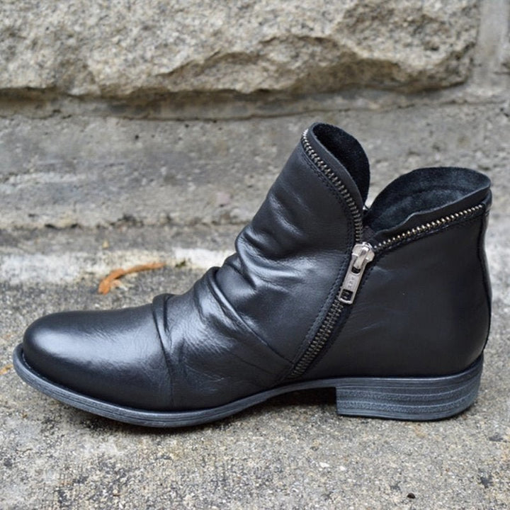 Trendy leather women's strappy boots – Eva