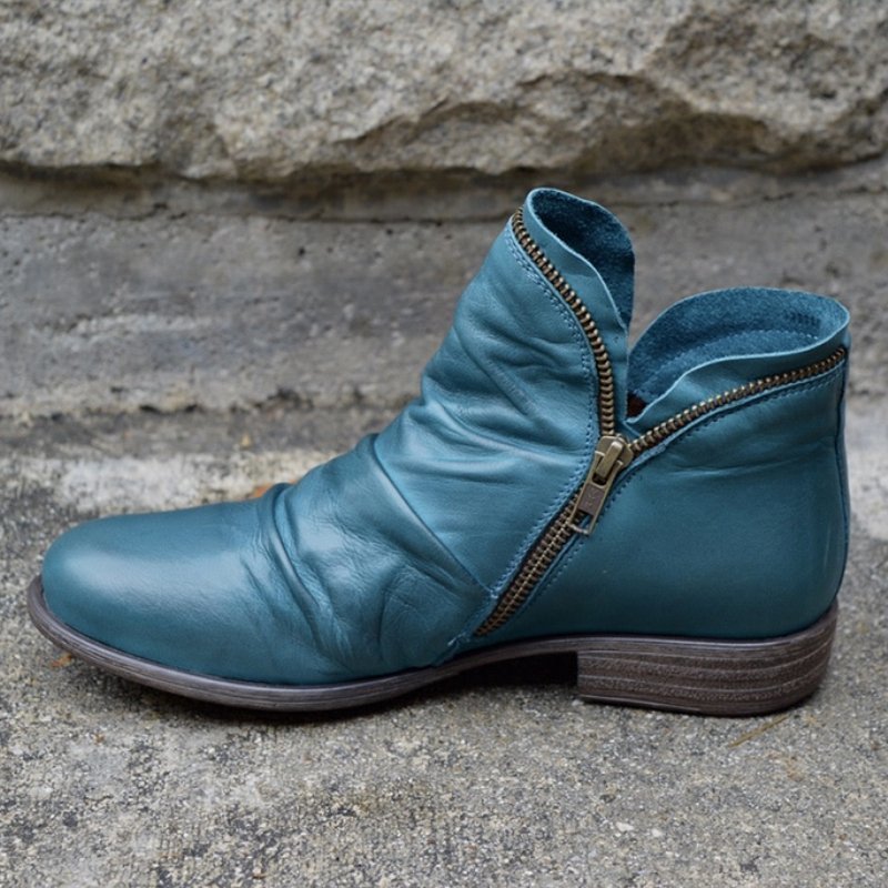 Trendy leather women's strappy boots – Eva