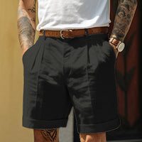 Stilvolle Leinen-Baumwoll-Herren Shorts – Mailand