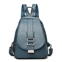 Premium waterproof leather backpack for women