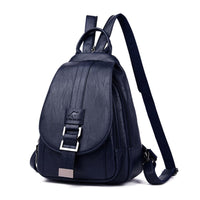 Premium waterproof leather backpack for women