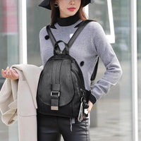 Premium waterproof leather backpack for women