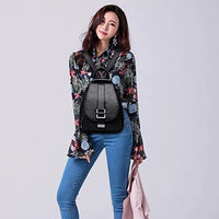 Premium waterproof leather backpack for women