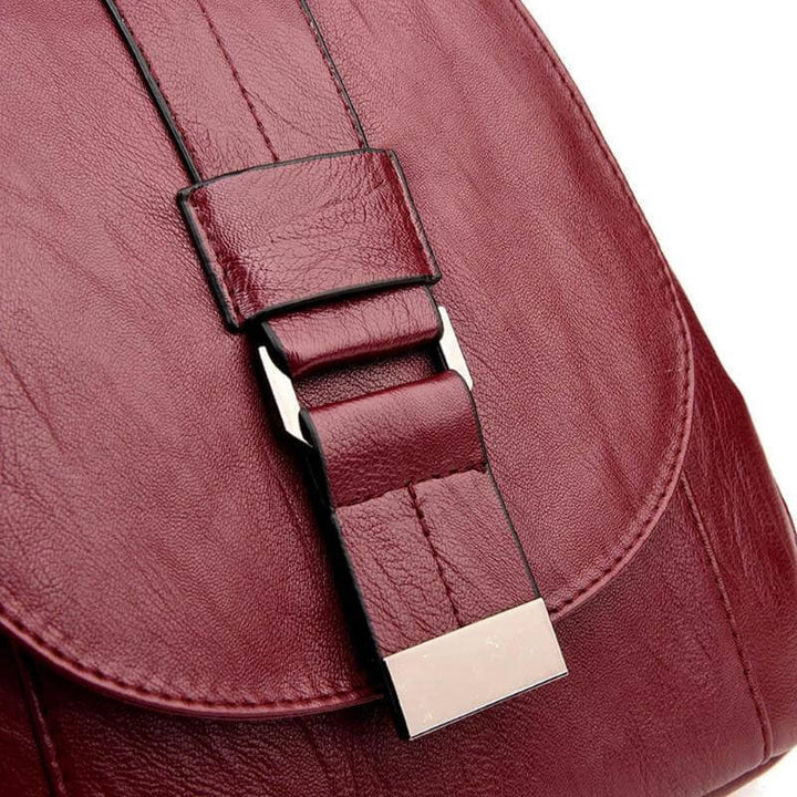 Premium waterproof leather backpack for women