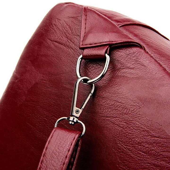 Premium waterproof leather backpack for women