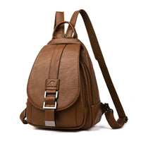 Premium waterproof leather backpack for women