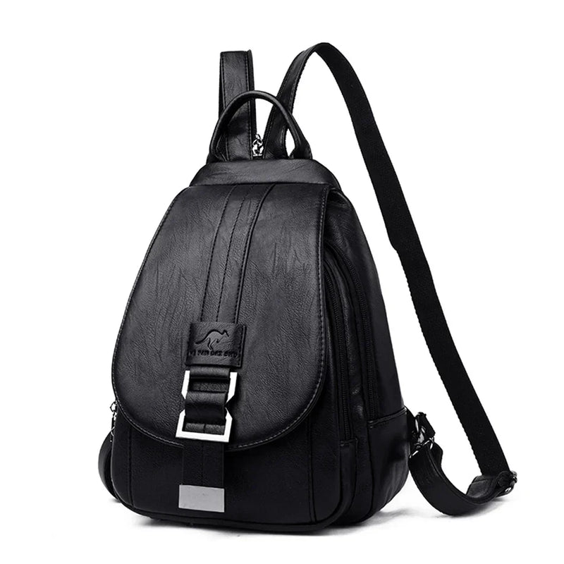 Premium waterproof leather backpack for women