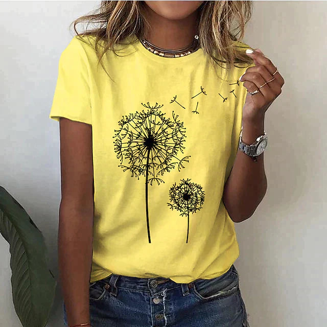 Behagelig dame T-shirt med rund hals og blødt stof – Rhea