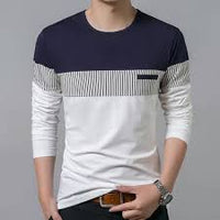 Men's knitted sweater with stripes and colour block design – Matteo