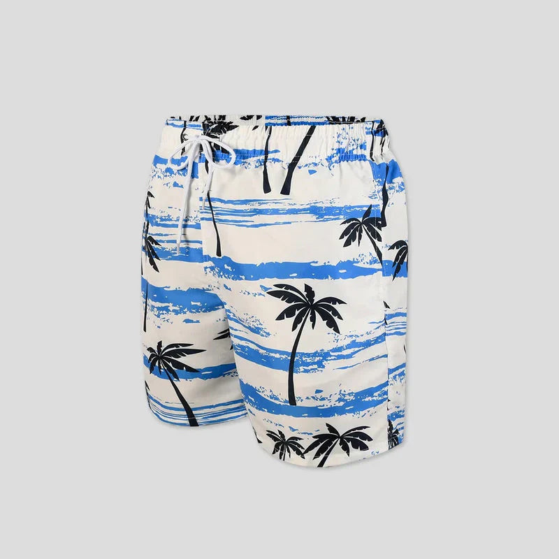Shorts de verano aireados con estampado de palmeras para hombre – Nico