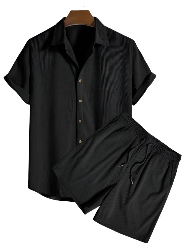 Trendy Men's Summer Set with Stripe Look - Beach Style