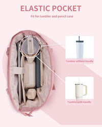 Bolso tote acolchado con portavasos y compartimento para portátil para viajes y trabajo