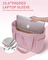 Bolso tote acolchado con portavasos y compartimento para portátil para viajes y trabajo