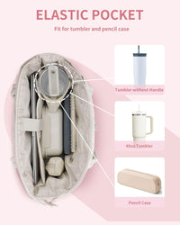 Bolso tote acolchado con portavasos y compartimento para portátil para viajes y trabajo