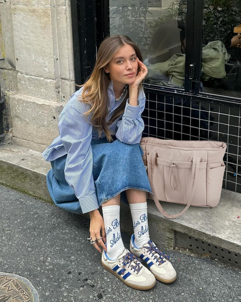 Bolso tote acolchado con portavasos y compartimento para portátil para viajes y trabajo