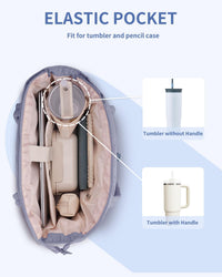 Bolso tote acolchado con portavasos y compartimento para portátil para viajes y trabajo