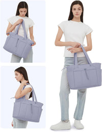Bolso tote acolchado con portavasos y compartimento para portátil para viajes y trabajo