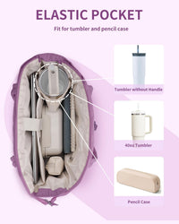 Bolso tote acolchado con portavasos y compartimento para portátil para viajes y trabajo