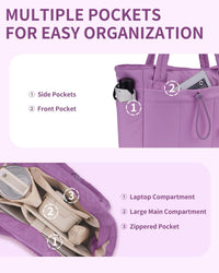 Bolso tote acolchado con portavasos y compartimento para portátil para viajes y trabajo